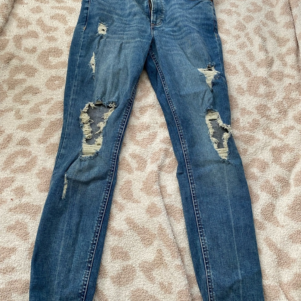 Express Distressed Blue Jeans